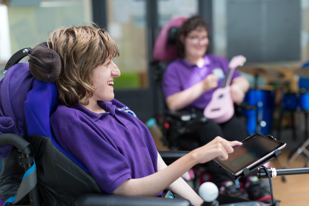 Participants have fun with instruments